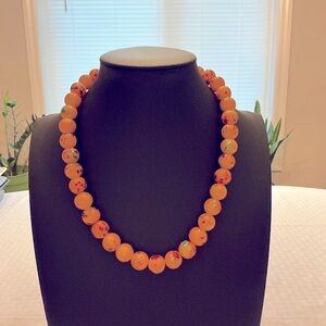 Orange/Gold Glass Bead Necklace